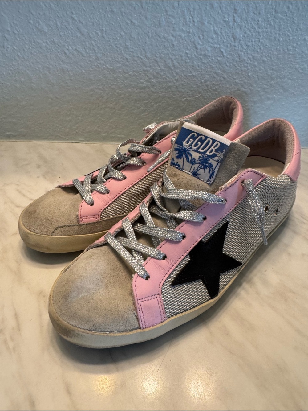 Golden Goose Pink & Silver Star Sneaker